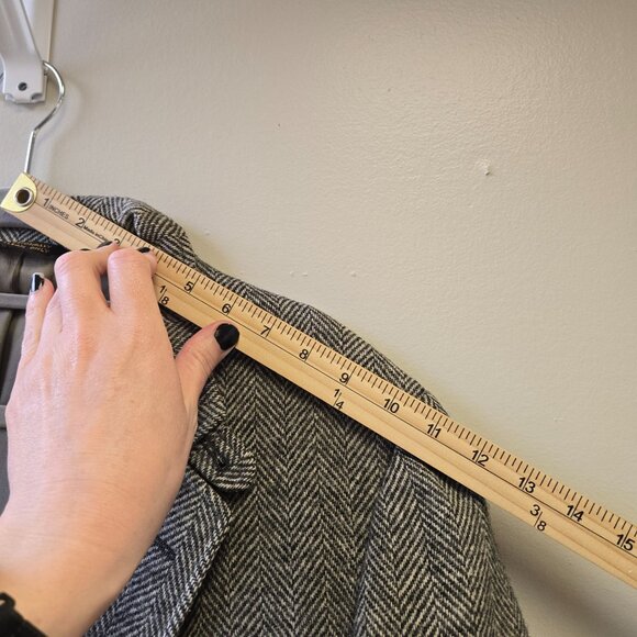 Vintage Sanger Harris Mens Wool Blazer Jacket USA Size 46 Herringbone Preppy Pro - Picture 13 of 16